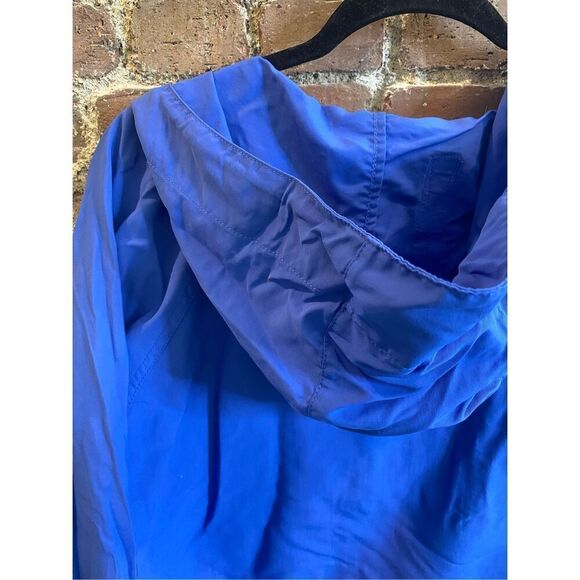 L.L. Bean Blue Pullover Half Zip Hooded Windbreaker Size Large Petite - Picture 7 of 7